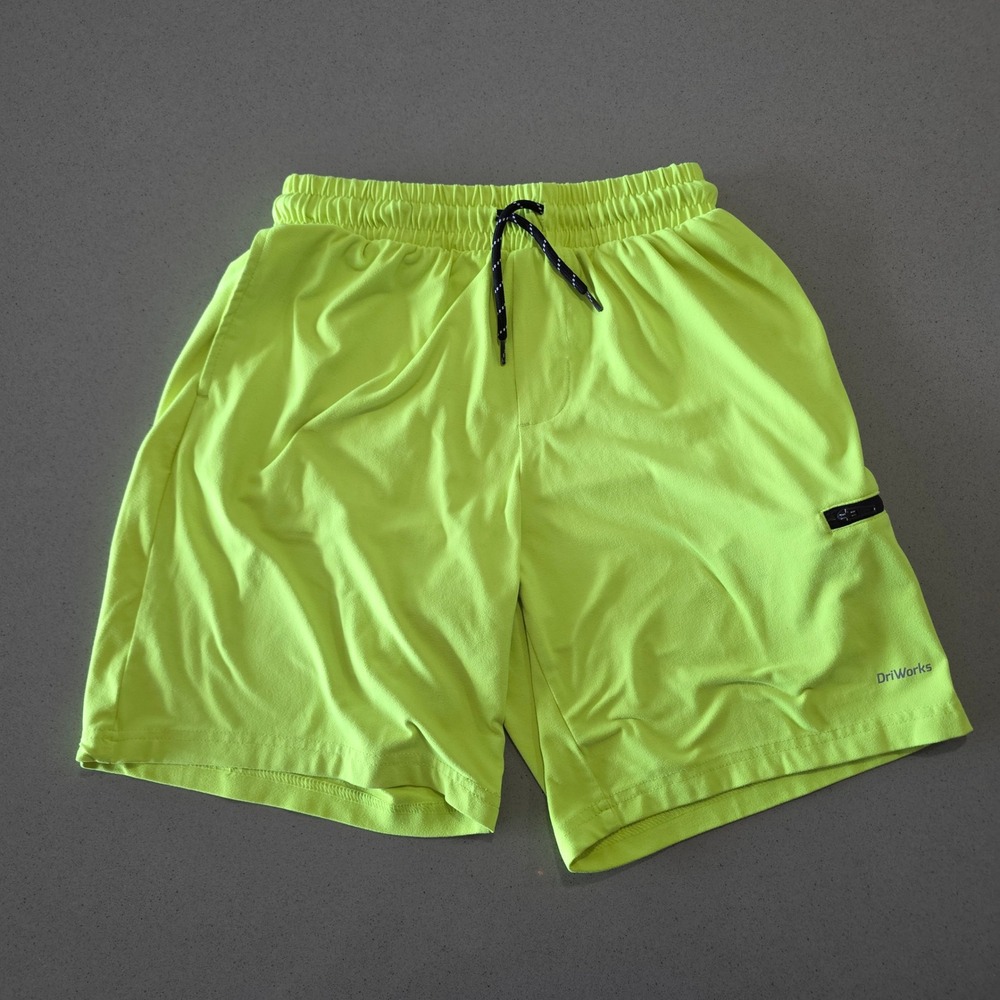 Athletic Works Boys Neon Lime Green DriWorks Athletic Shorts Size L 10-12